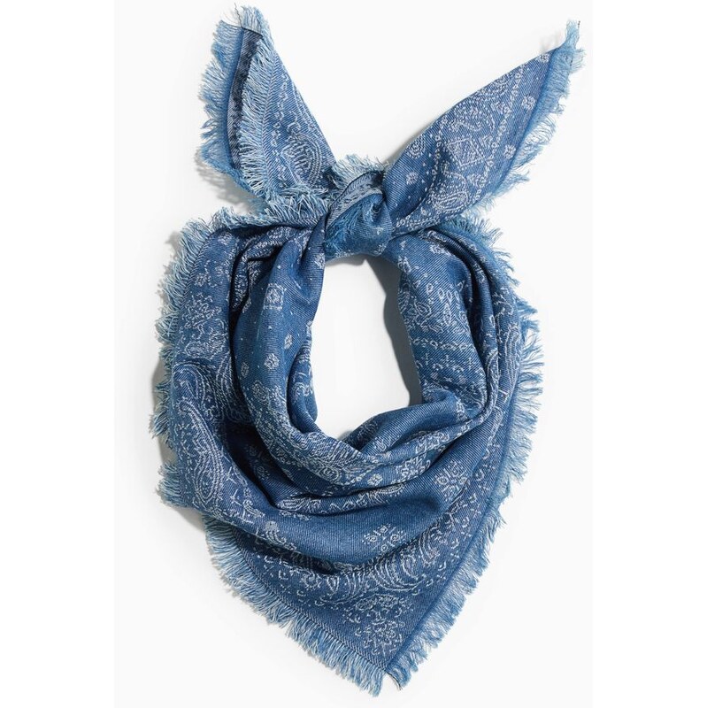 H&M - Bavlněný šáteks potiskem - modrá 114298406