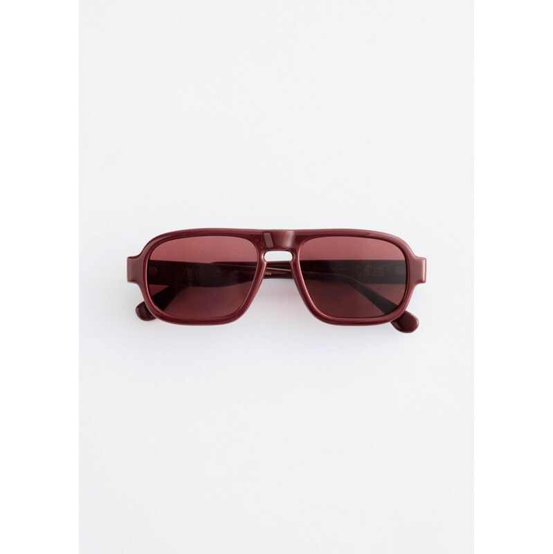 H&M - Čtvercové sluneční brýle Aviator - červená 114239363