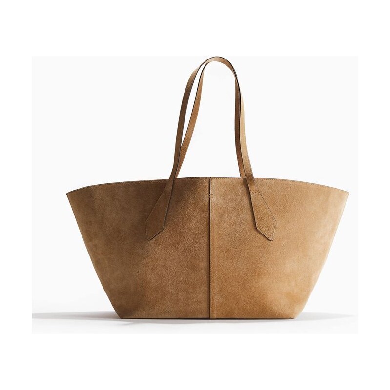 H&M - Semišová kabelka shopper - žlutá 114261488