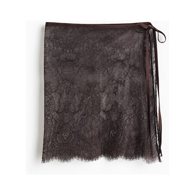H&M - Krajkový šátek kolem boků - hnědá 114492461