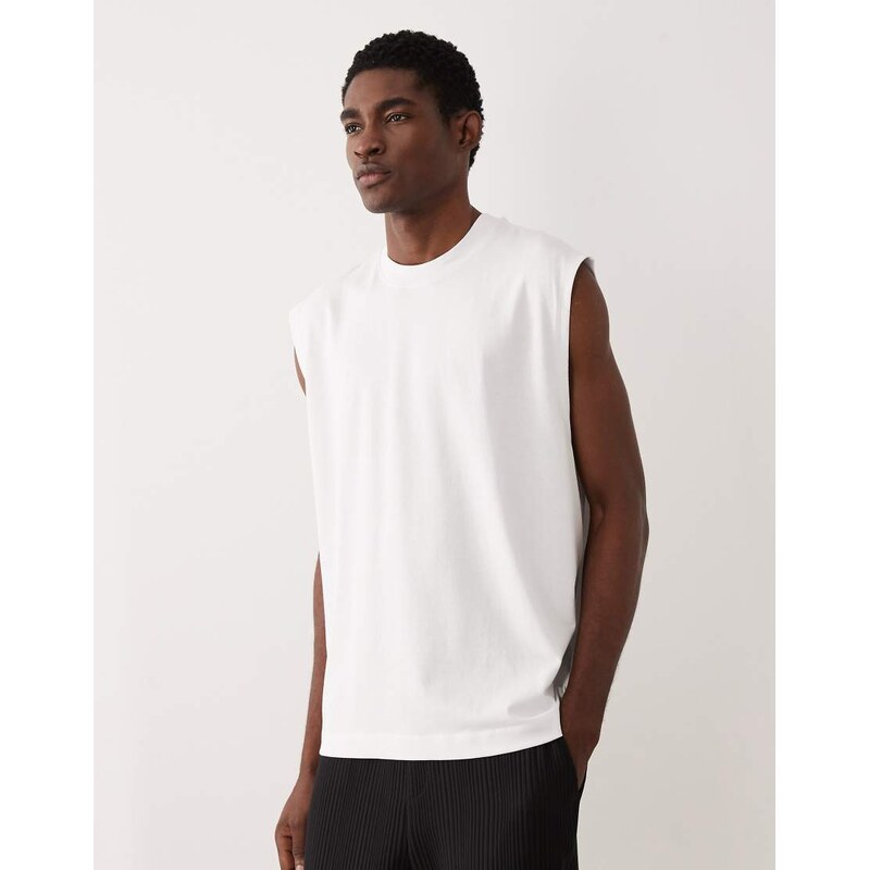 ASOS DESIGN heavyweight oversized tank in white