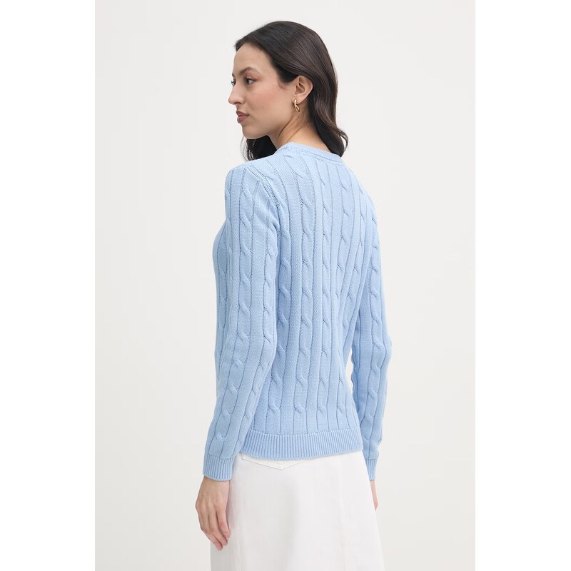 U.S. Polo Assn. svetr dámský bavlněný CREW NECK CABLE