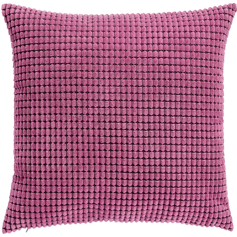 Tiseco Home Studio Růžový žebrovaný polštář s výplní 45 x 45 cm