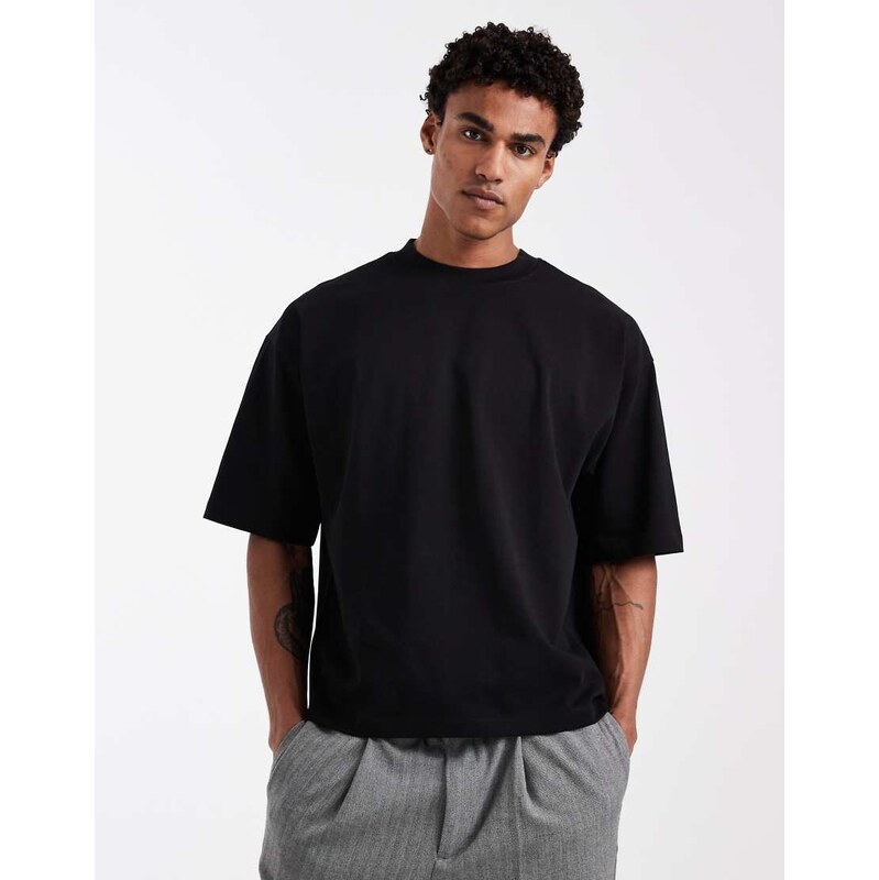 ASOS DESIGN super heavyweight boxy oversized t-shirt in black