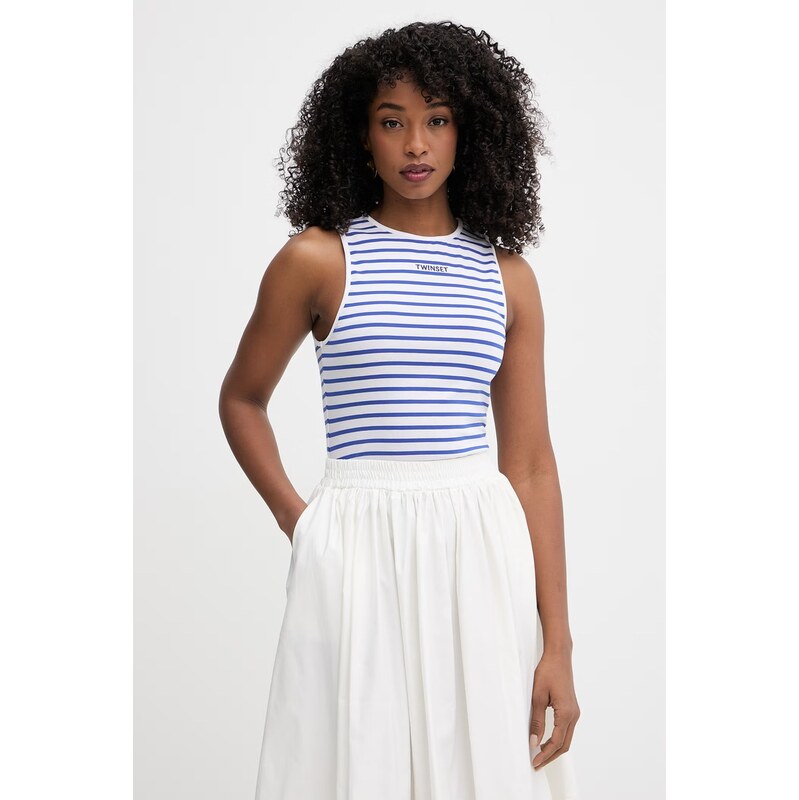 Twinset top dámský bavlněný s elastanem 114629097