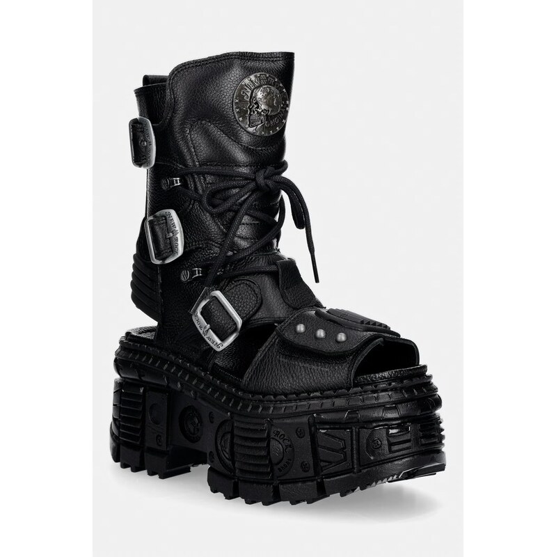 New Rock sandály dámské kožené LUXOR NEGRO TANK CASCO NE 114629153
