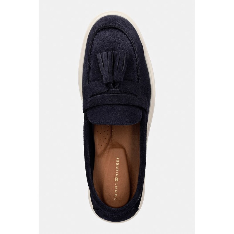 Tommy Hilfiger mokasíny dámské semišové LIGHT SUEDE TASSEL LOAFER