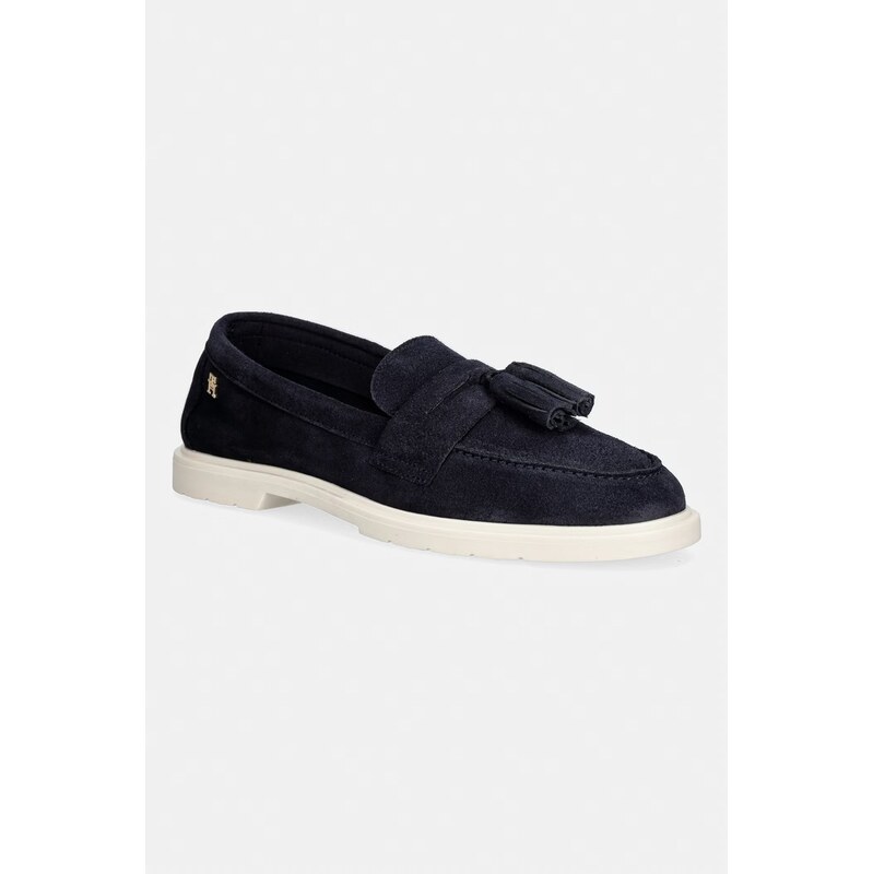 Tommy Hilfiger mokasíny dámské semišové LIGHT SUEDE TASSEL LOAFER