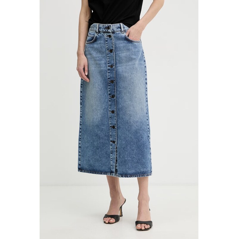 Weekend Max Mara sukně s rozparkem džínová ASTI 114875560