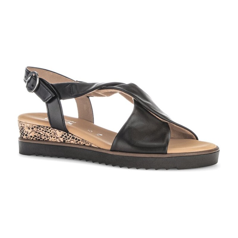 Dámské sandály na klínku Gabor 82.751.27 černá 114682109