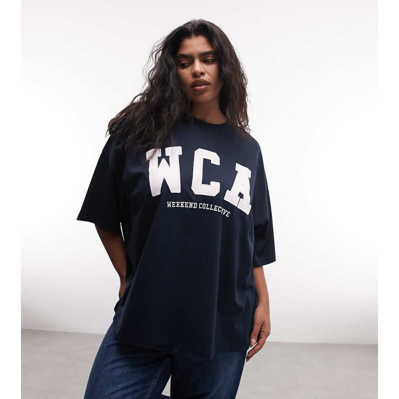 ASOS Weekend Collective Weekend Collective Curve Icon tee with varsity 114683777