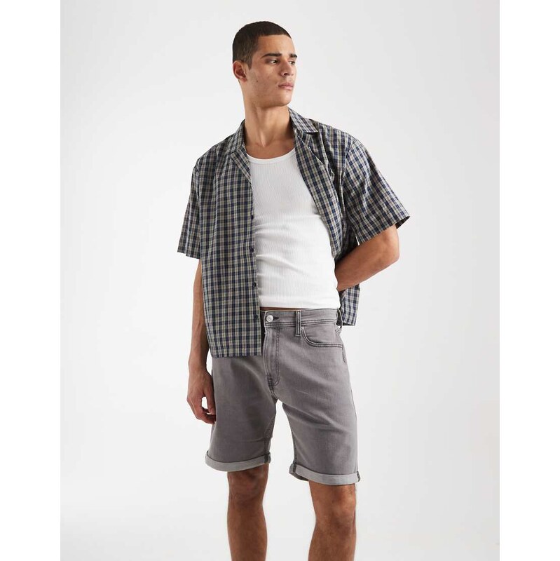 JJ Rebel Joe turn up denim shorts in grey