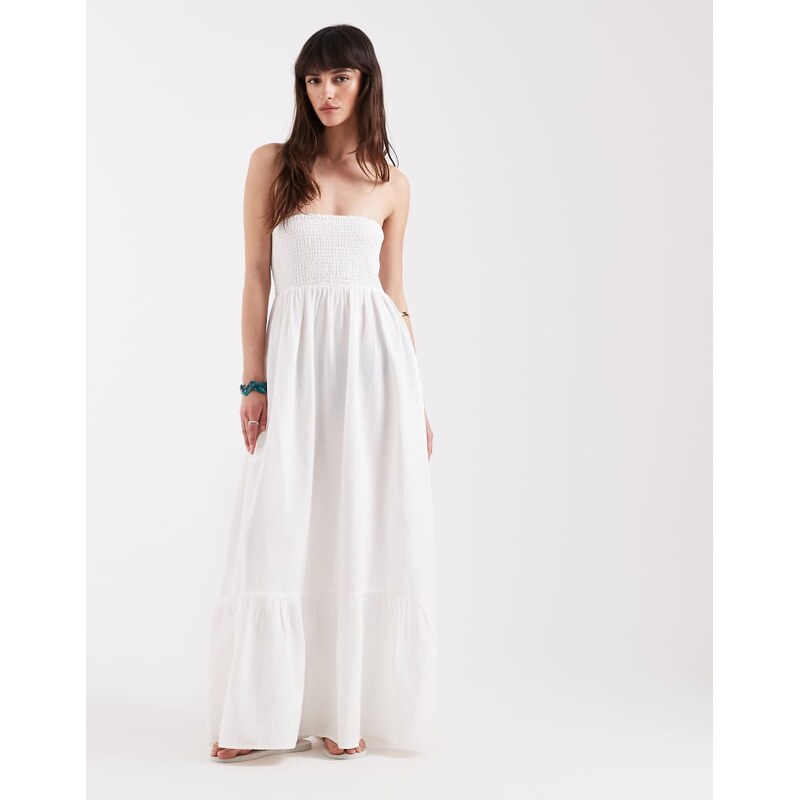 AWARE boho bandeau maxi dress in white 115522019