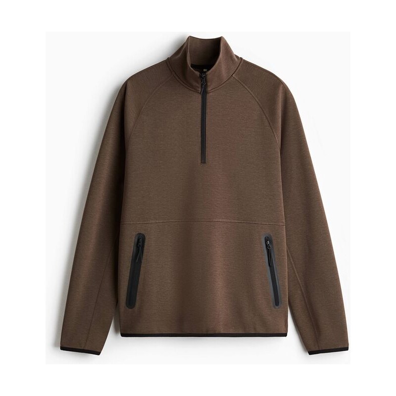 H&M - Sportovní tričko Regular Fit DryMove - Hnědá