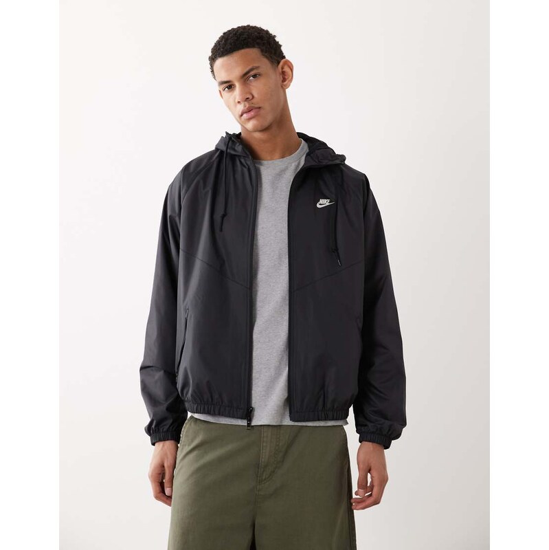 Nike Windrunner zip hooded jacket in black