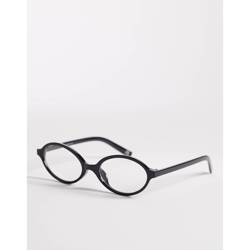 Reclaimed Vintage oval blue light glasses in black 114683872