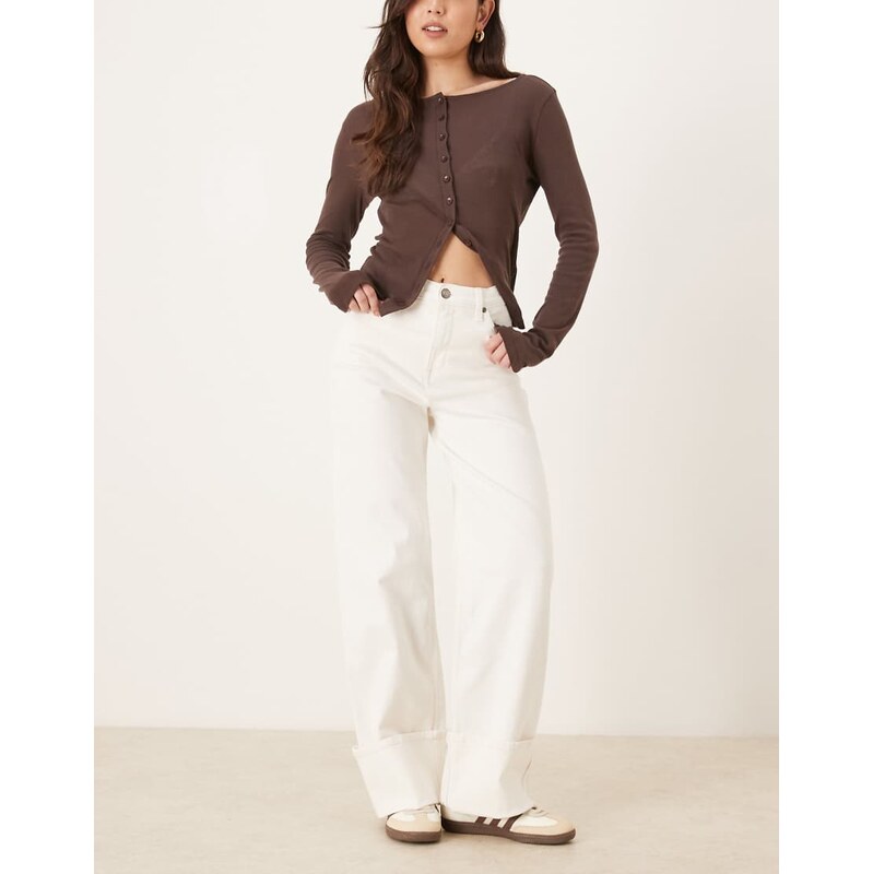 Lee Stella high rise wide leg jeans in white