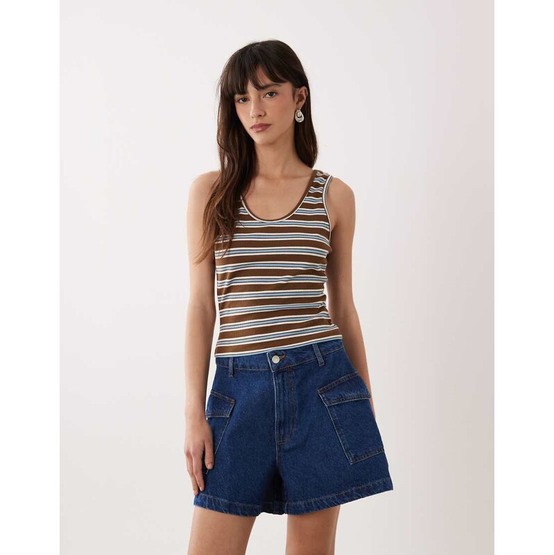 ASOS DESIGN longer a line short with utility pocket detail in rich 114683985