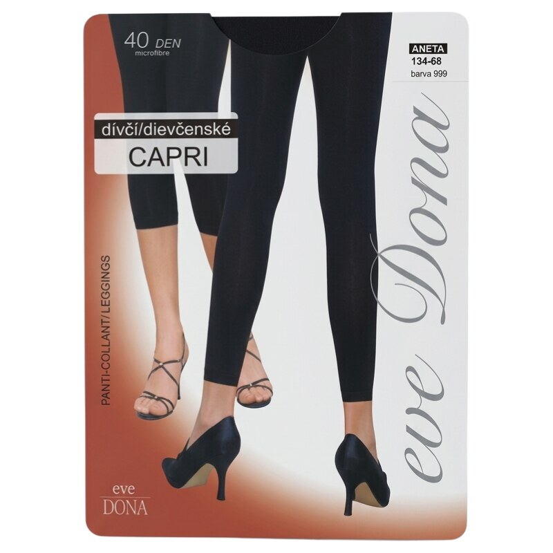 Dívčí capri legíny EVONA - barva černá