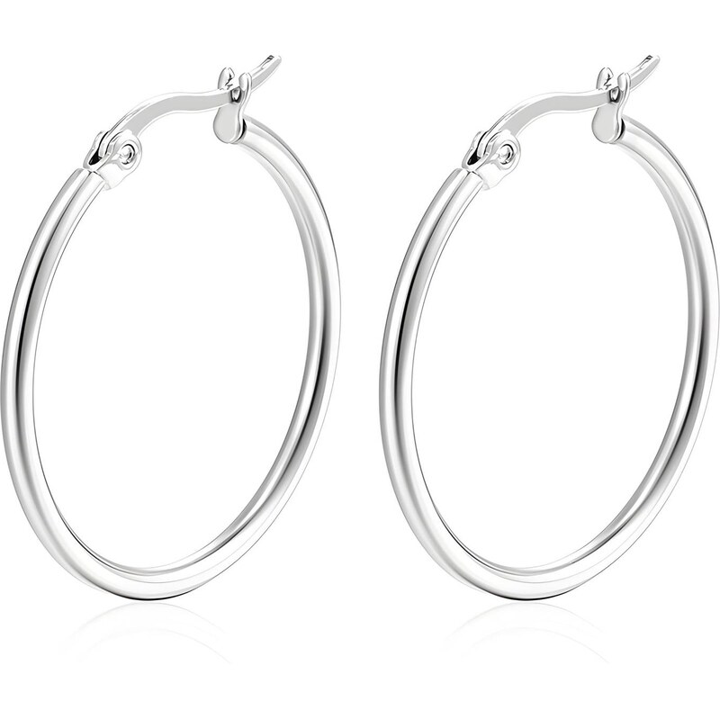 SYLVIENE Náušnice kruhy JADE Silver 114684499