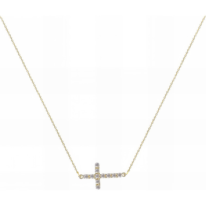 SYLVIENE Náhrdelník CROSSES se Zirkony Gold 114684513