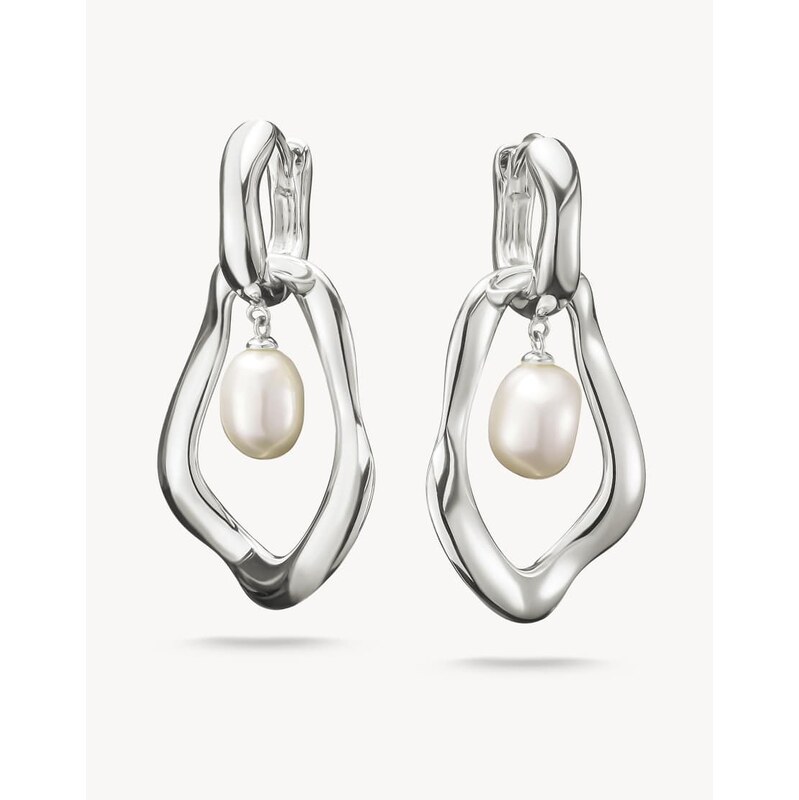 Thomas Sabo Silver hoop earrings with freshwater pearls natural beauty 115509347