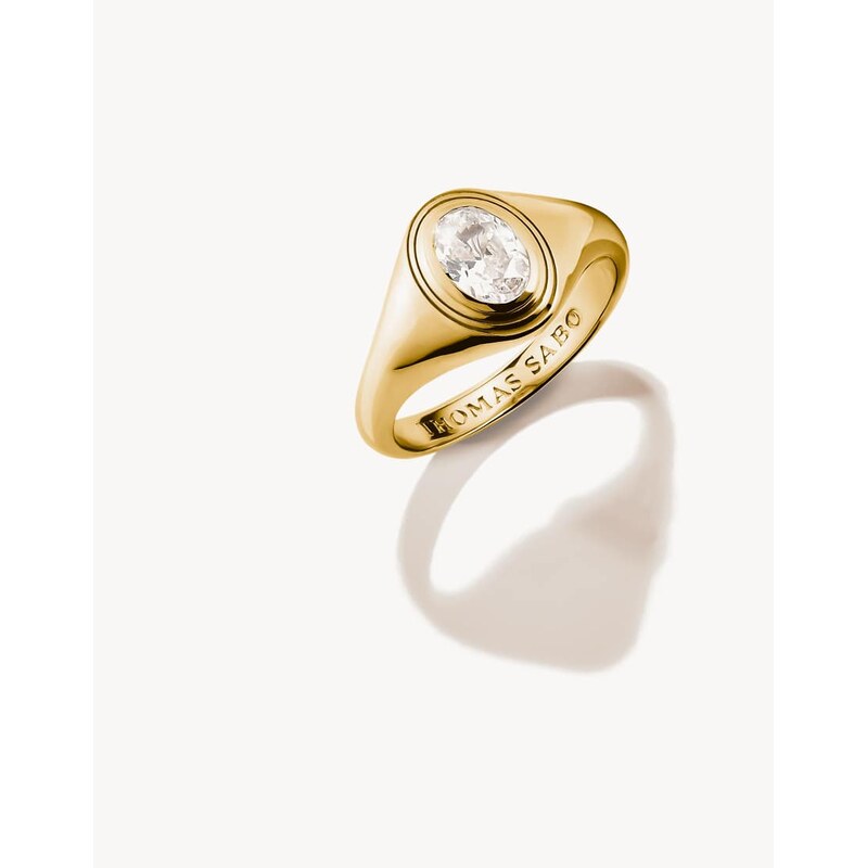 Thomas Sabo Ring in yellow gold, white