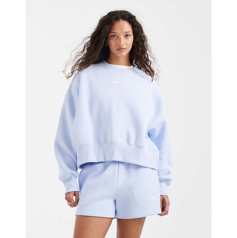 Nike Phoenix Fleece over-oversized sweatshirt in light blue