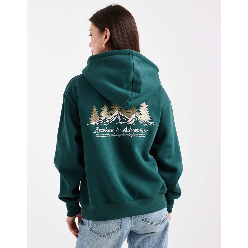 Cotton On premium oversized hoodie in pine-Navy
