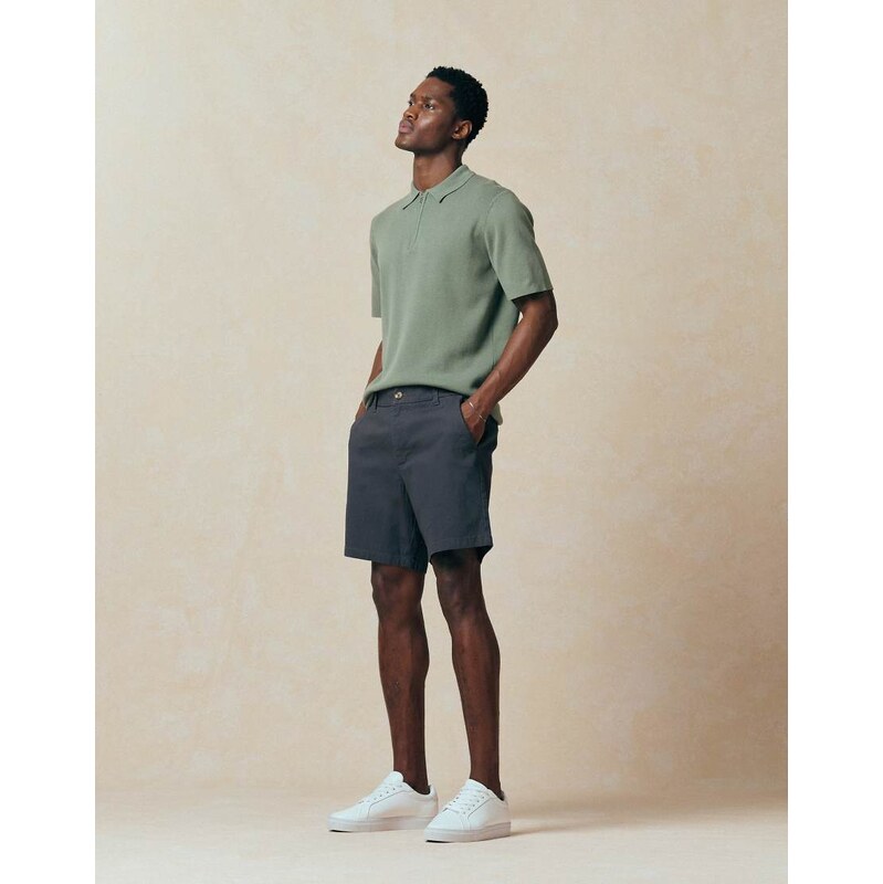 ASOS DESIGN slim fit chino shorts in mid length in charcoal-Grey