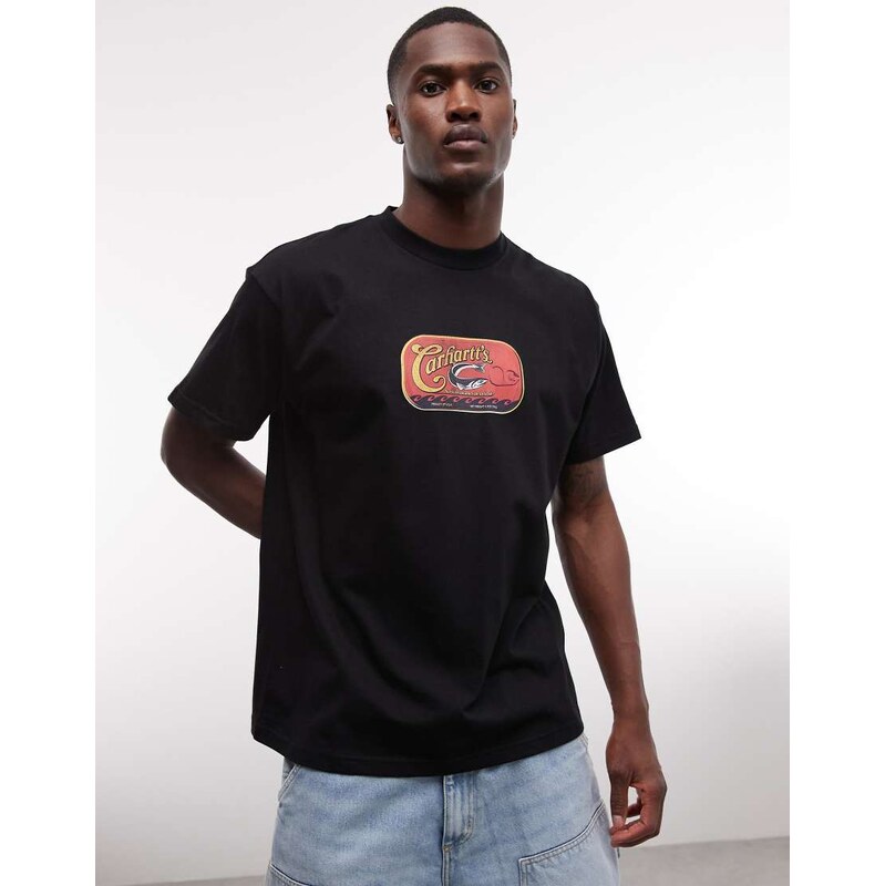 Carhartt WIP sardinas t-shirt in black-Brown