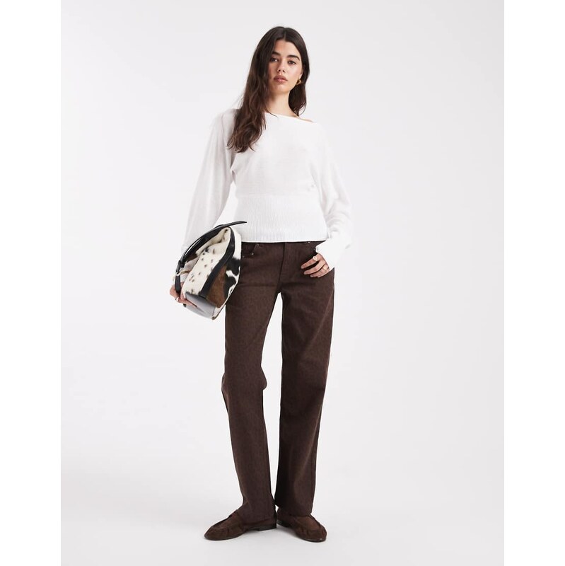Cotton On long sleeve cotton batwing knit in white