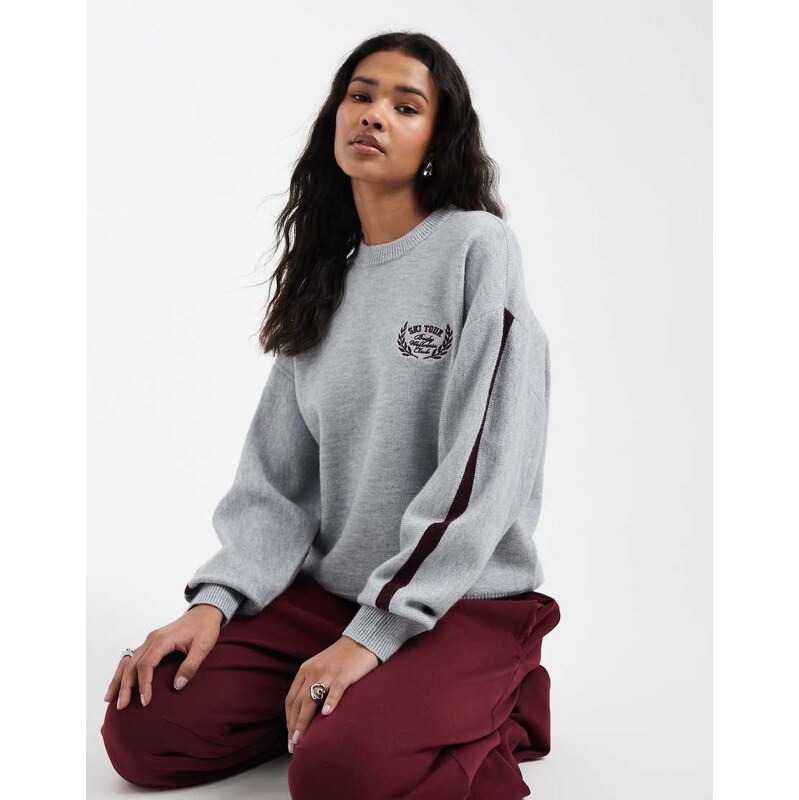 Cotton On slouchy knit sweater in light grey 114688127