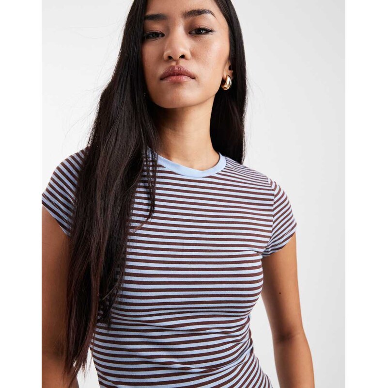Cotton On striped all day crew tee in american oak-Multi 114688147