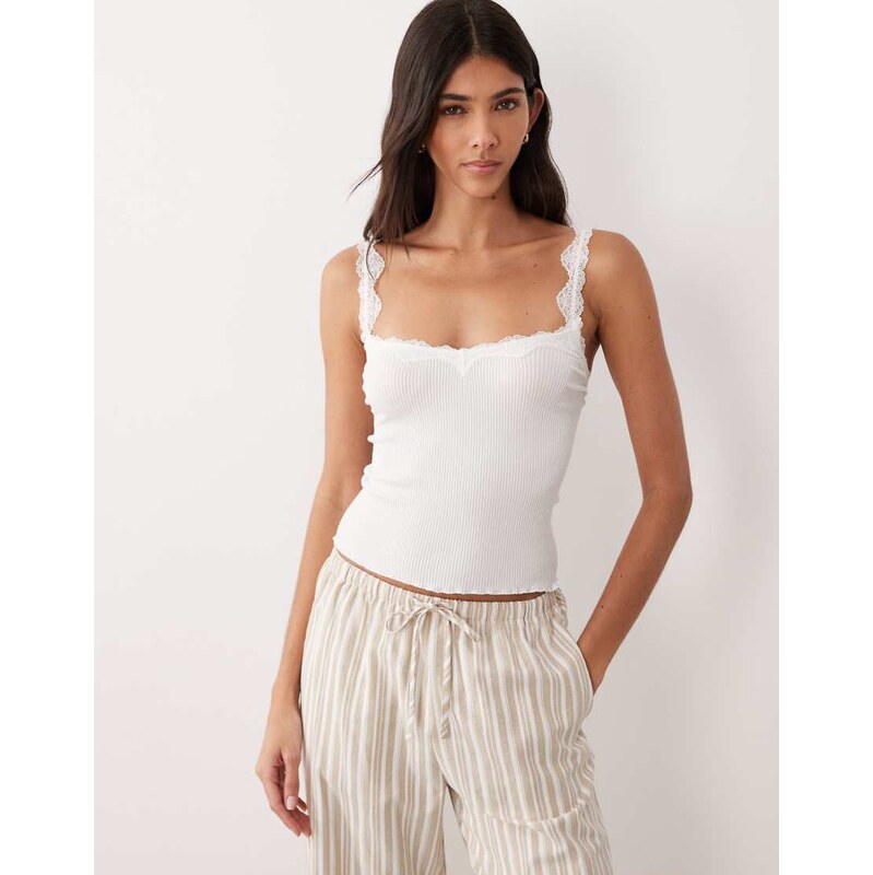 Free People spring fever cami top in white alyssum