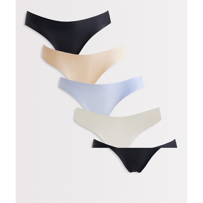 Cotton On 5 pack party pants brief set in black, white, blue and pink 114688198