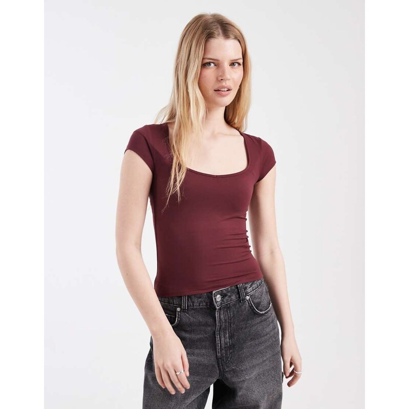 Cotton On sweetheart tee in sour cherry-Red 114688220