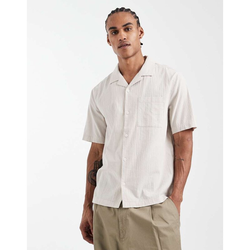 Cotton On Riveria short sleeve shirt in taupe-Neutral