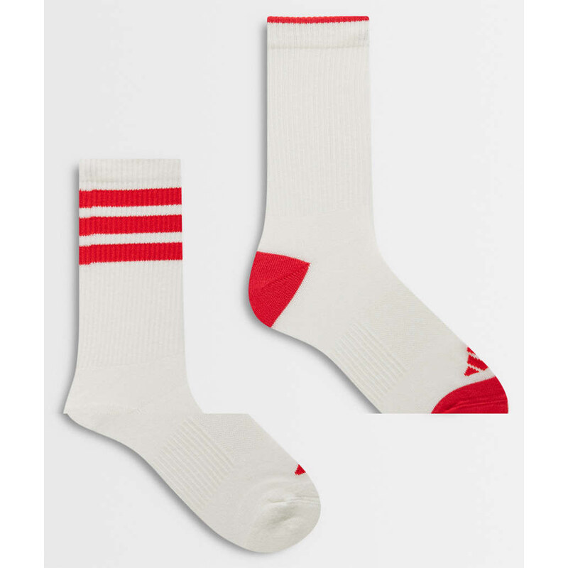 adidas Originals crew 2 pack socks in white and red