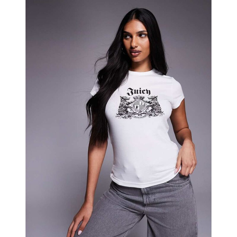 Juicy Couture dog crest logo baby t-shirt in white 114688259