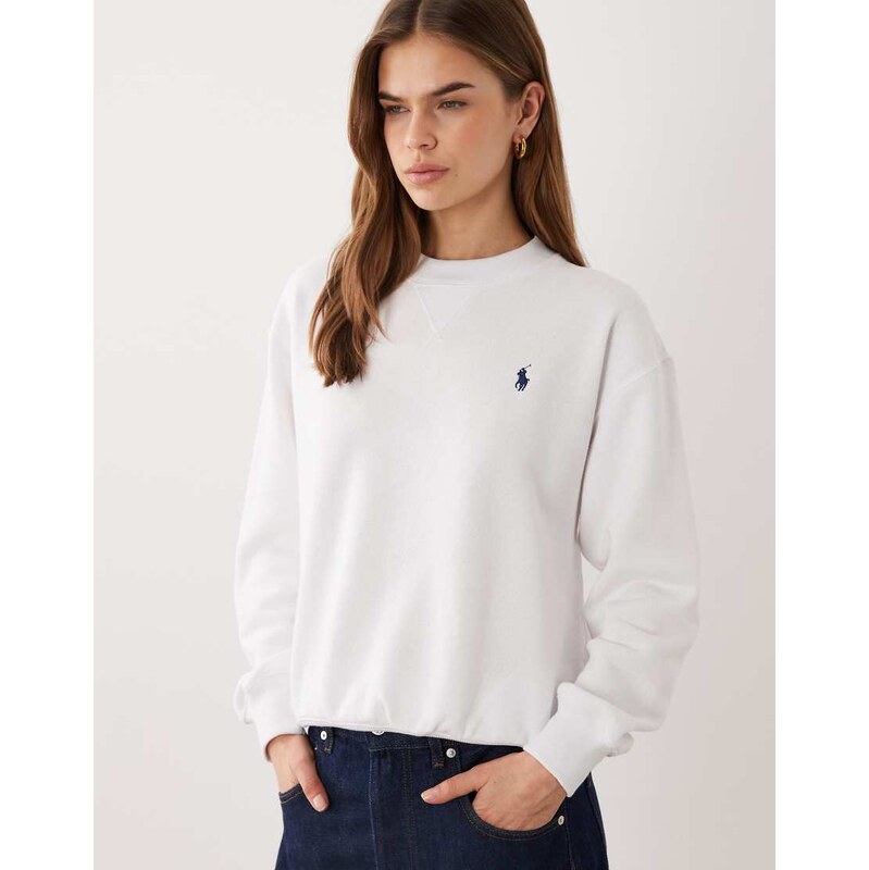 Polo Ralph Lauren icon logo knit sweatshirt in white