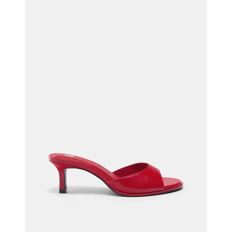Pull&Bear Mule high-heel sandals in red