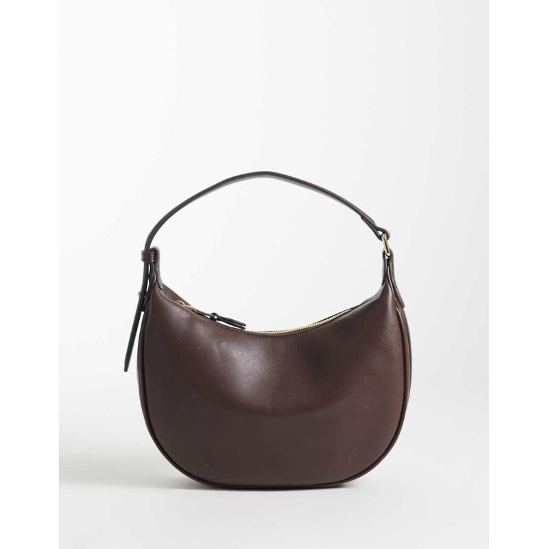 Mango faux leather half moon handbag in brown 114688336