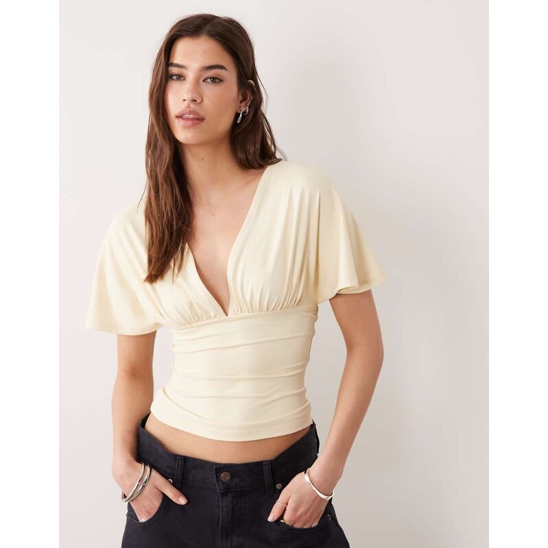 ASOS DESIGN polyamide sleeveless tie back cinch top in