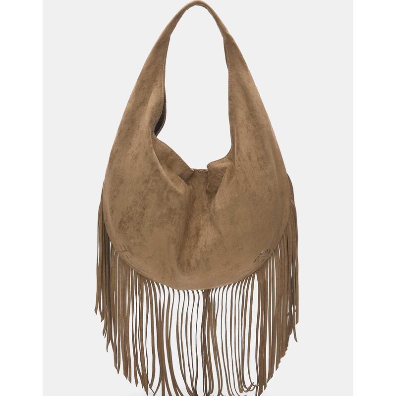 Pull&Bear Fringe shoulder bag in brown 114688402