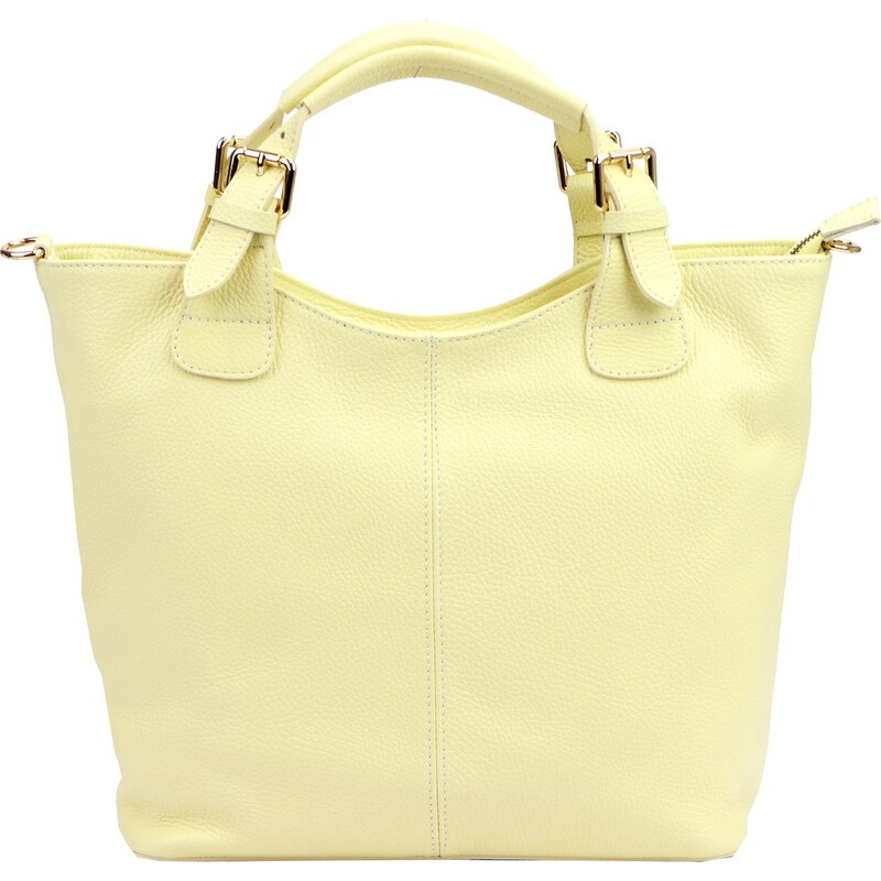 Kožená shopper bag kabelka Luka 26-108 DL žlutá 114686495