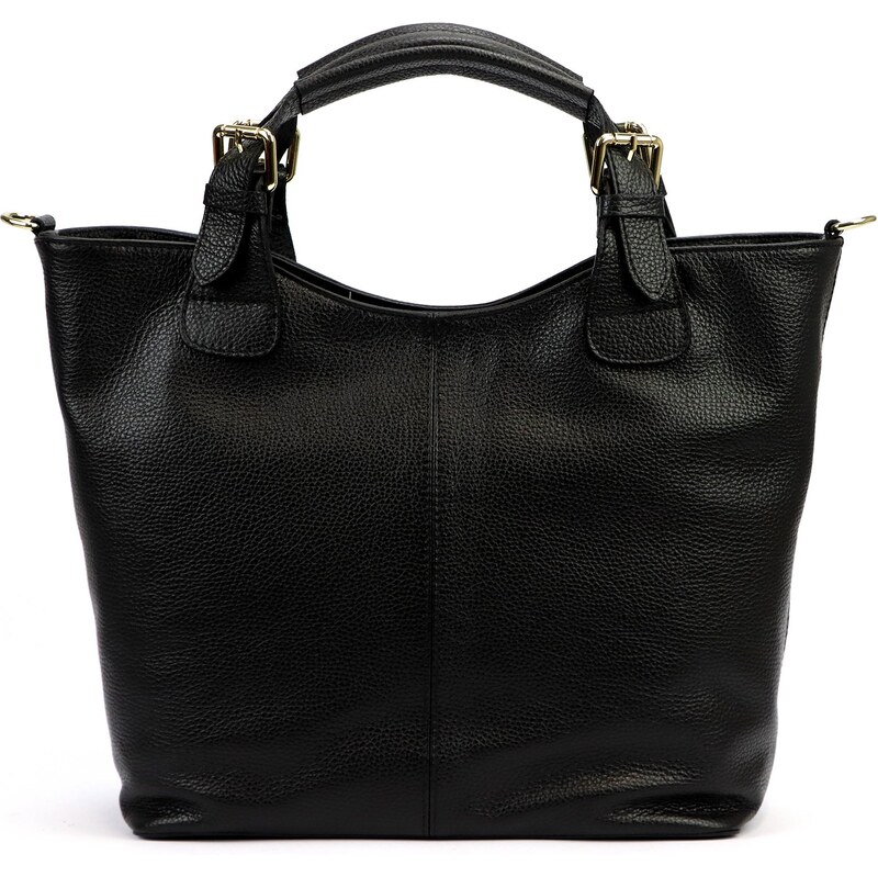 Kožená shopper bag kabelka Luka 26-108 DL černá 114686497