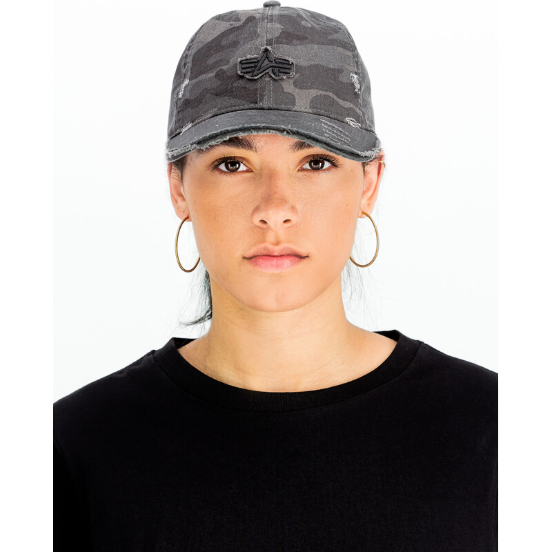 Alpha Industries Kšiltovka Distressed Logo Camo Cap black camo 114687221