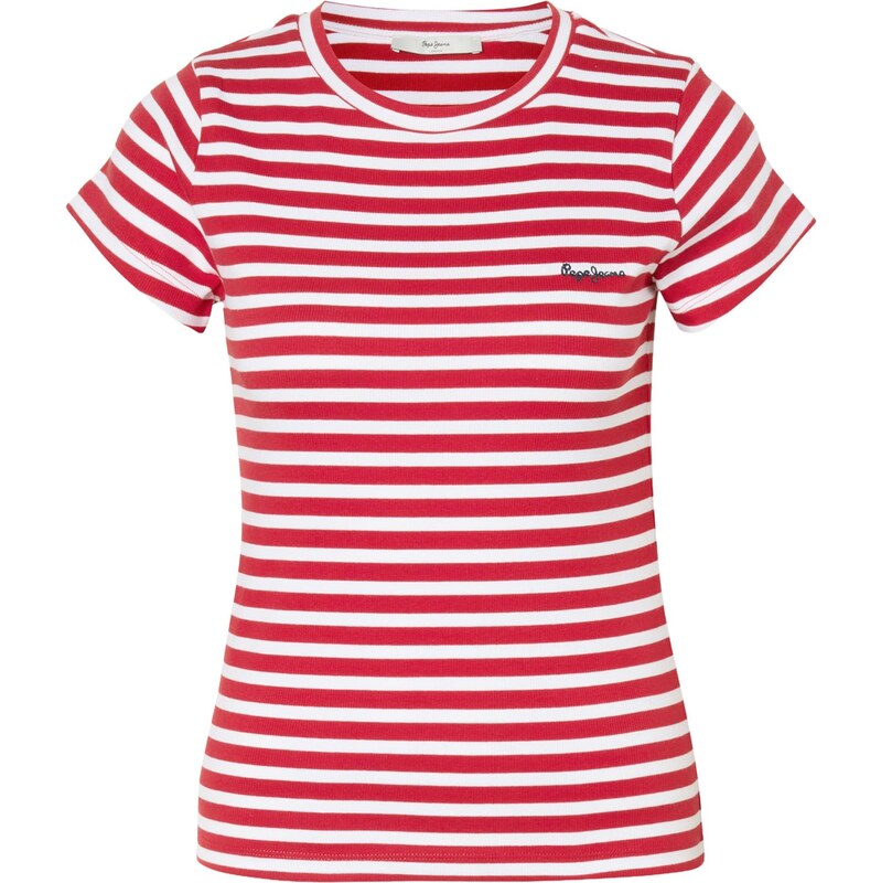 Pepe Jeans Tričko MERIDA červená / bílá