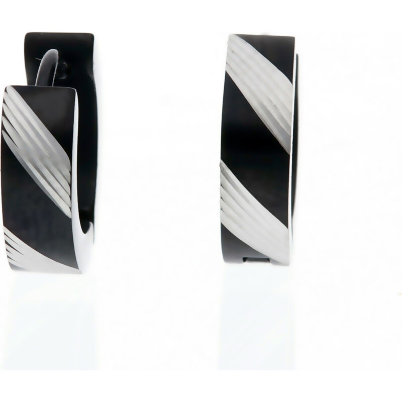 Ewena Náušnice chirurgická ocel 13 mm Black 114688543